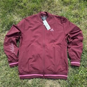 Adidas Mens Scribble Jacket Maroon Full Zip HY1286 Maroon S